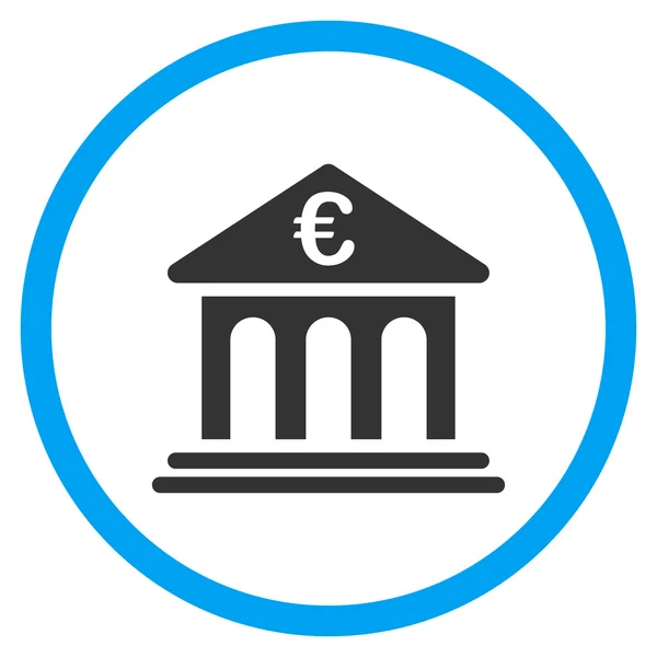 Euro Bank Ícone arredondado — Vetor de Stock