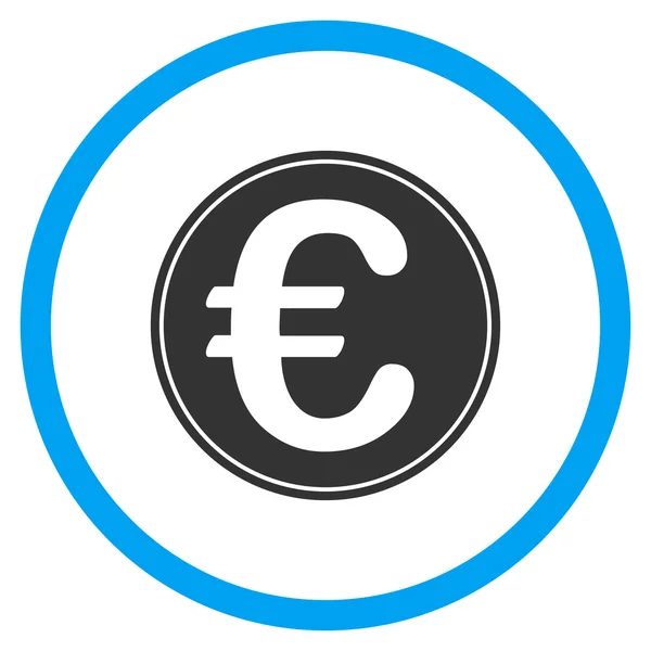 Euro Coin Rounded Icon - Stok Vektor