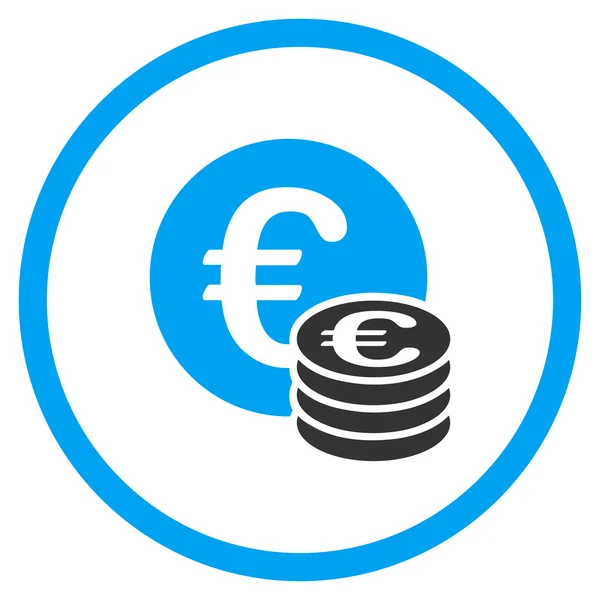 Euro monedas efectivo redondeado icono — Archivo Imágenes Vectoriales