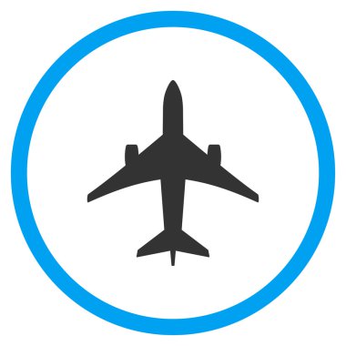 Jet uçağı yuvarlak simge