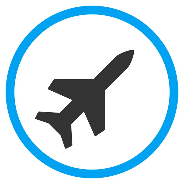 Aeroplane Circled Icon — Stock Vector