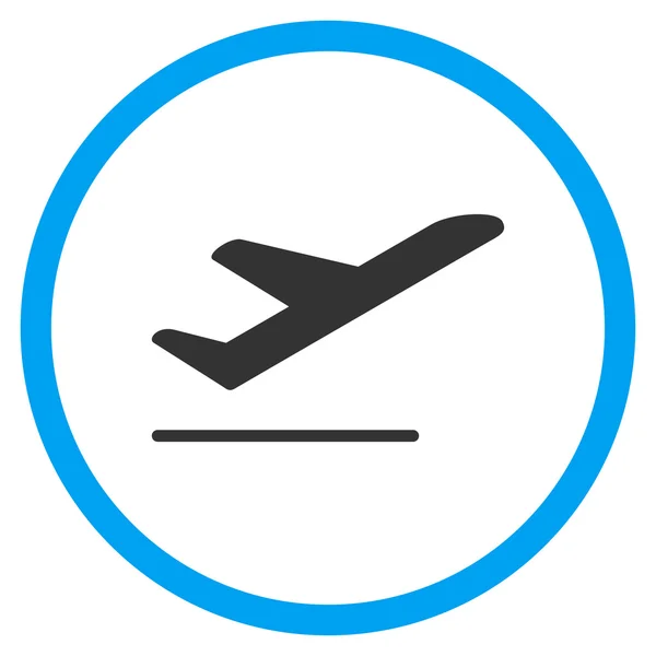 Круглая икона вылета самолёта — стоковый вектор