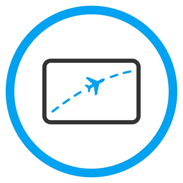 Plane Route Circled Icon — Stock Vector