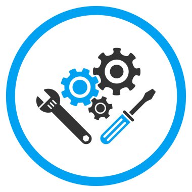 Mekanik araçlar yuvarlak simgesi