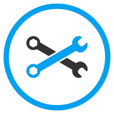 İngiliz anahtarları yuvarlak simge