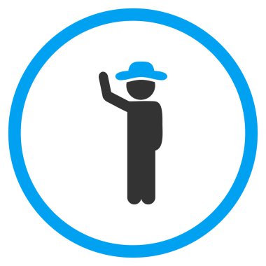 Person Hitchhike Circled Icon