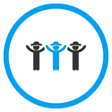 Men Hands Up Roundelay Circled Icon