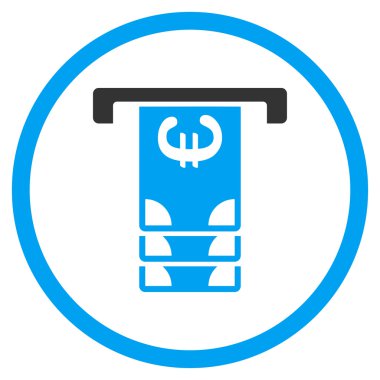 Euro Atm para çekme yuvarlak simge