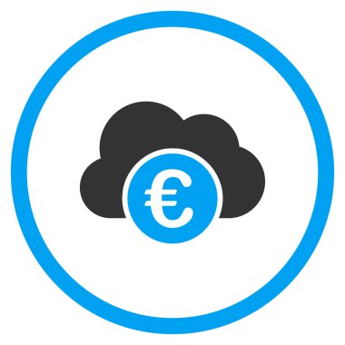 Bankacılık euro bulut simgesi yuvarlak