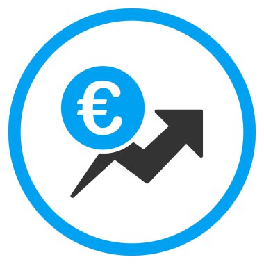Euro Satış büyüme yuvarlak simge