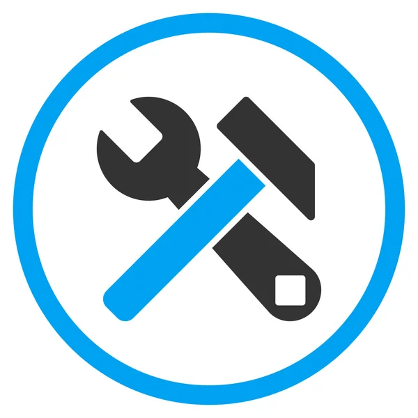 Hammer And Wrench Rounded Icon — Stock Vector