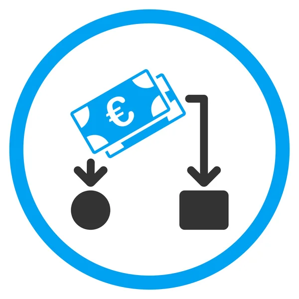 Cashflow euro zaokrouhlena ikona — Stockový vektor