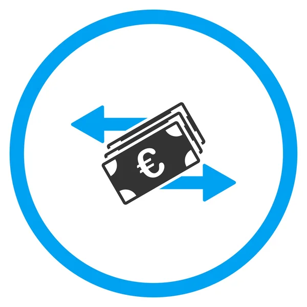 Μεταφορά χρημάτων ευρώ στρογγυλεμένες εικονίδιο — Διανυσματικό Αρχείο
