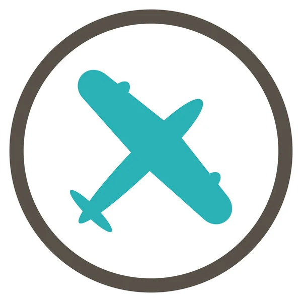 Avión Icono circular — Vector de stock