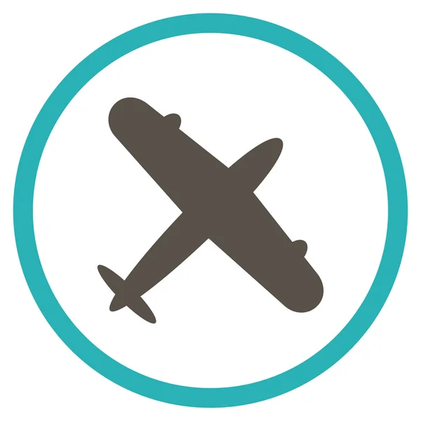 Icono redondeado de avión — Vector de stock