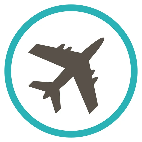 Samolotu zaokrąglony ikona — Wektor stockowy