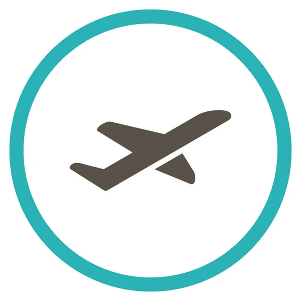 Avión despegue redondeado icono — Vector de stock