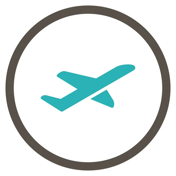 Airplane Takeoff Rounded Icon — Stock Vector