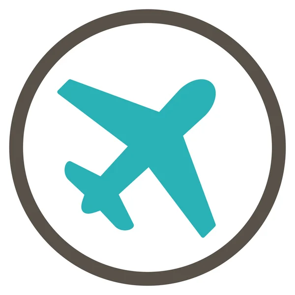 Vliegtuig afgeronde pictogram — Stockvector