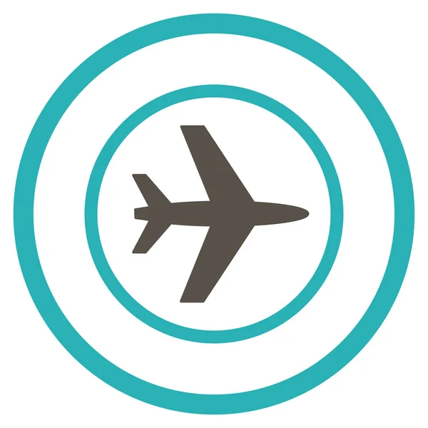 Icône arrondie de l'aéroport — Image vectorielle