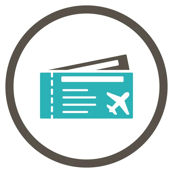 Airtickets Circled Icon — Stock Vector