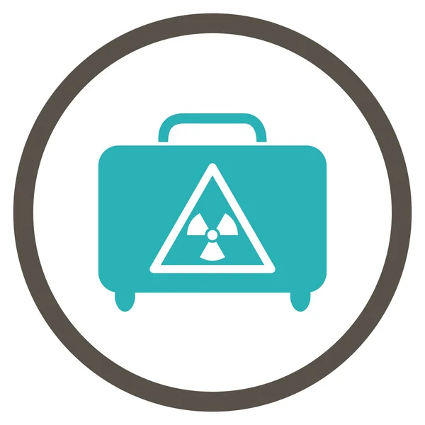 Zaoblené ikona nebezpečné zavazadla — Stockový vektor