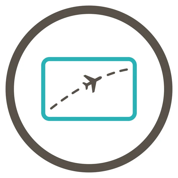 Icono circular de la ruta del avión — Vector de stock