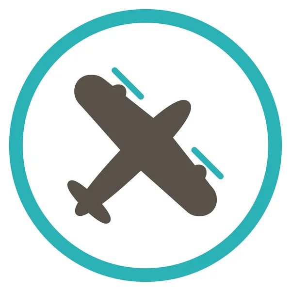 Propeller Airplane Rounded Icon — ストックベクタ