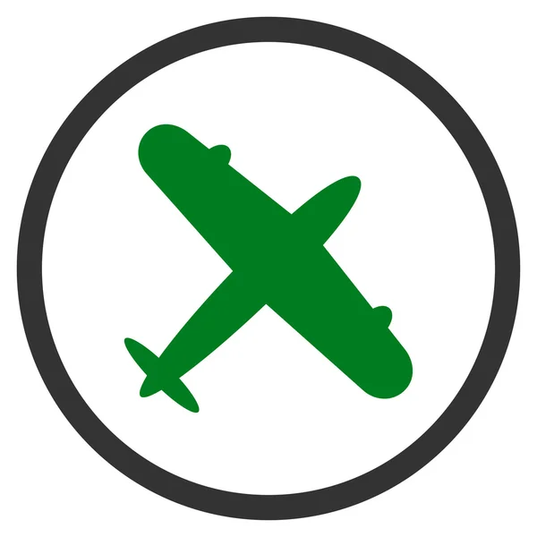 Vliegtuig omcirkelde pictogram — Stockvector