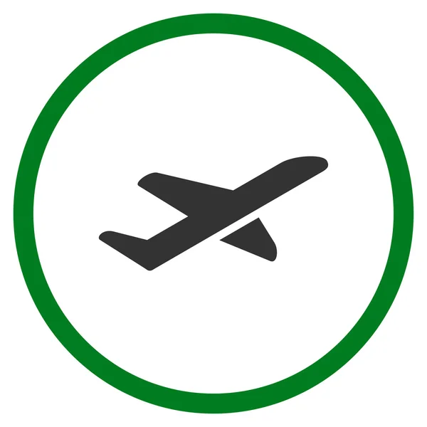 Repülőgép felszállás bekarikázott ikon — Stock Vector