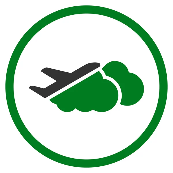Repülőgép felhők bekarikázott ikon — Stock Vector