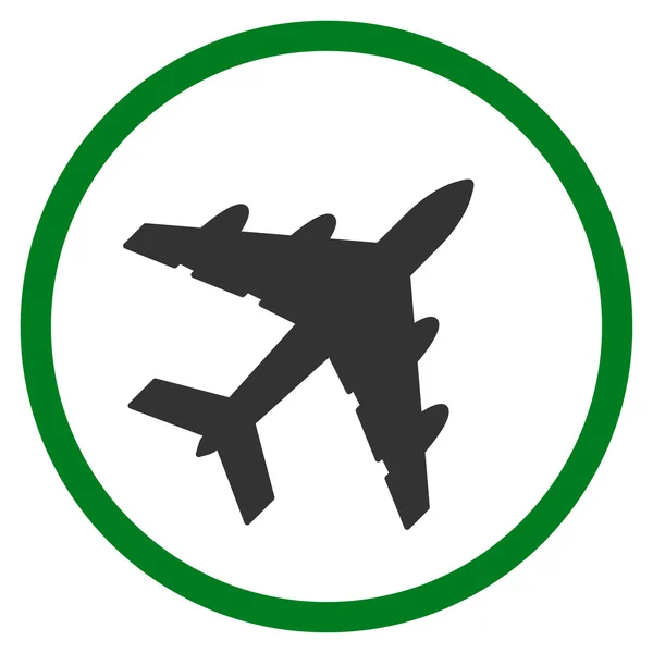 Bombplan rundade ikonen — Stock vektor