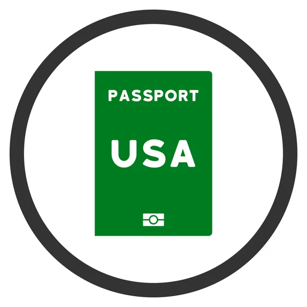 美国护照圆形的图标 — 图库矢量图片