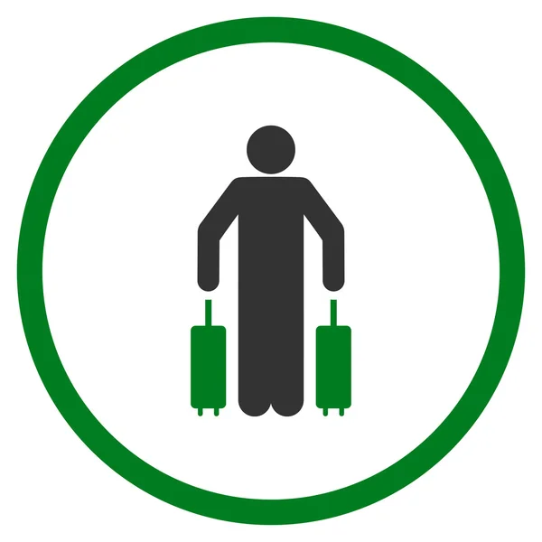 Icono circular de equipaje de pasajeros — Vector de stock