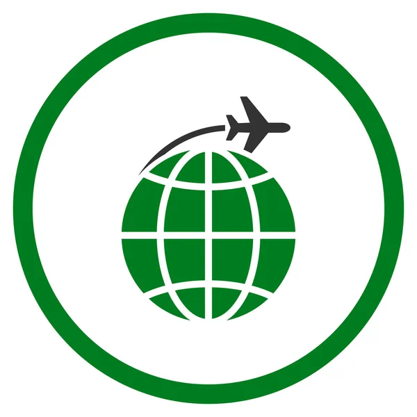 Διεθνή πτήση σε κύκλο εικονίδιο — Διανυσματικό Αρχείο