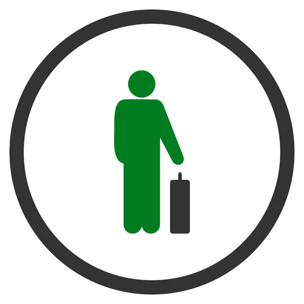 Abgerundetes Symbol für Passagiergepäck — Stockvektor