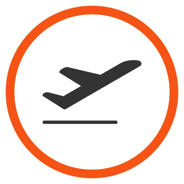 Циклическая икона вылета самолёта — стоковый вектор