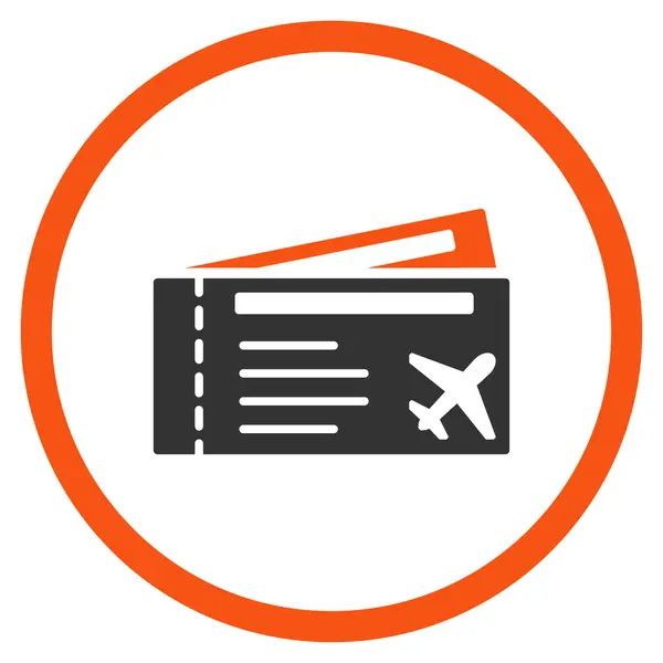 Airtickets omcirkelde pictogram — Stockvector