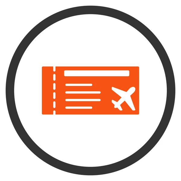Airticket inringade ikonen — Stock vektor
