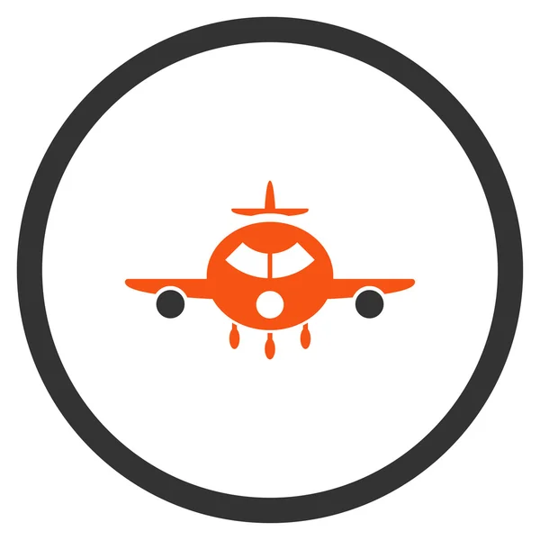 Frachtflugzeug rundete Symbol ab — Stockvektor