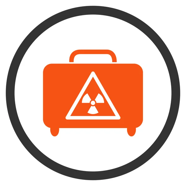 Zaoblené ikona nebezpečné zavazadla — Stockový vektor