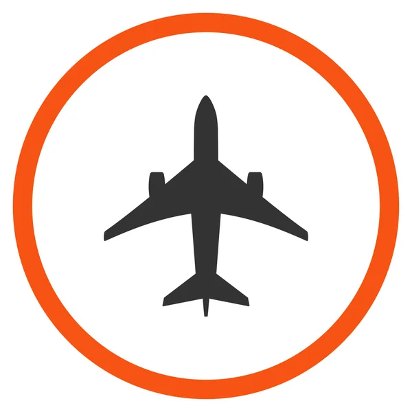 Jet Avion Icône encerclée — Image vectorielle