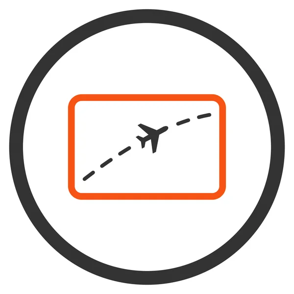 Plane Route Rounded Icon — Stock Vector