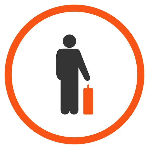 Passagerare bagage inringad ikon — Stock vektor