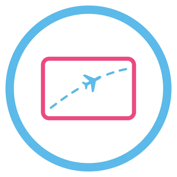 Icono redondeado de la ruta del avión — Vector de stock