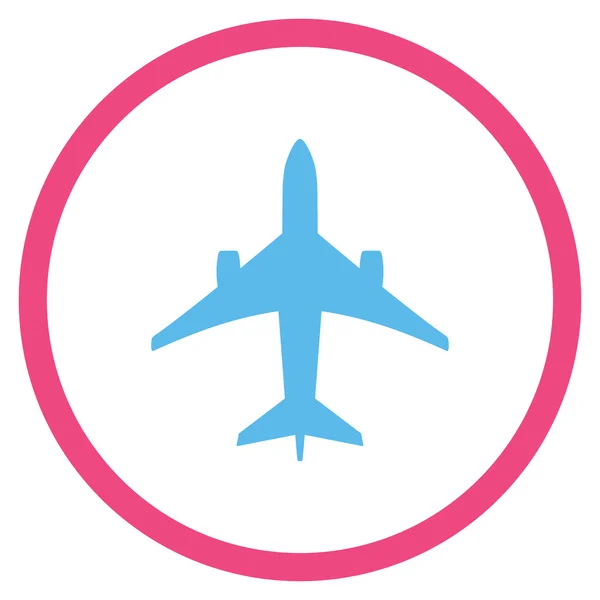 Jet Plane Rounded Icon — Stock Vector