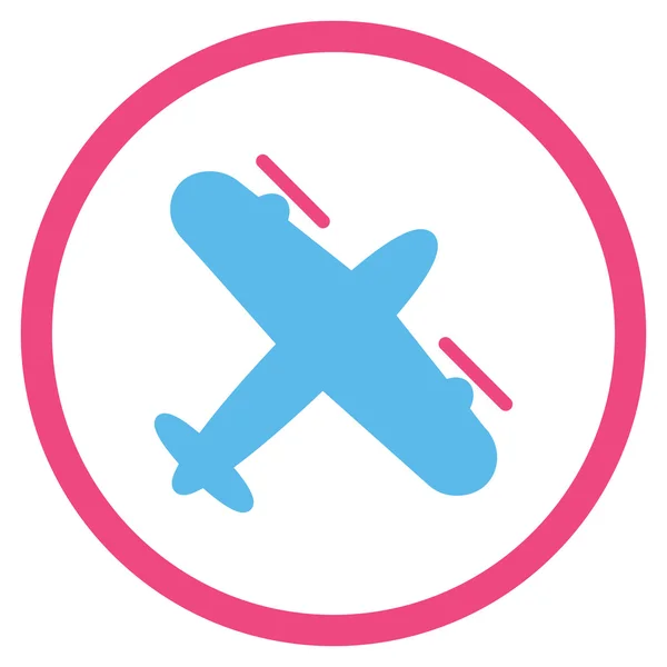 Propeller Aeroplane Circled Icon — Stock Vector