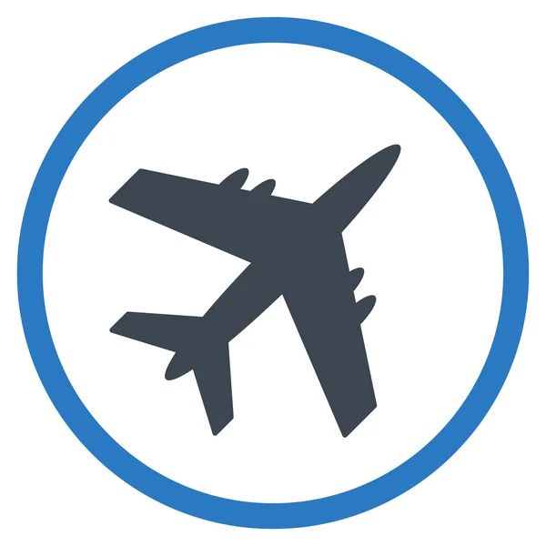 Flygplan inringade ikonen — Stock vektor