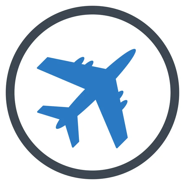 Icona circolare dell'aeroplano — Vettoriale Stock