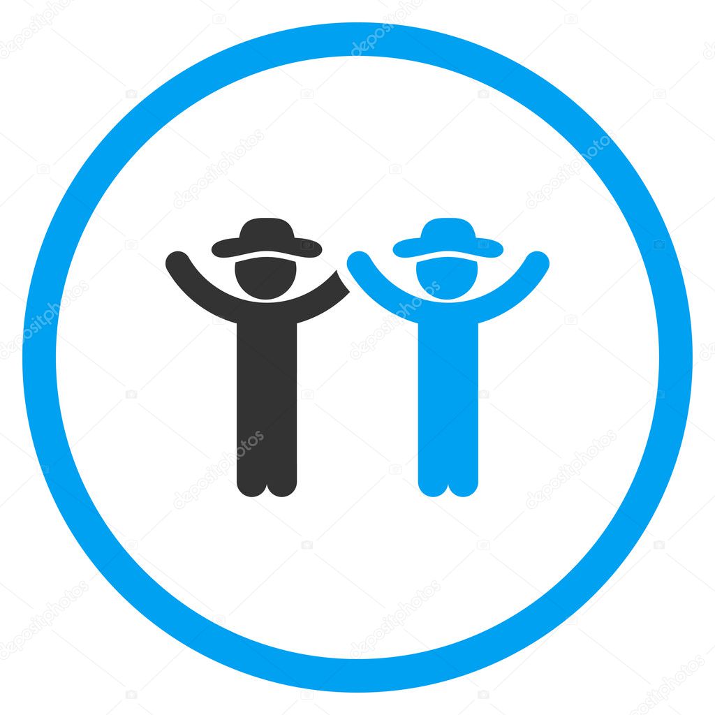 Hands Up People Circled Icon